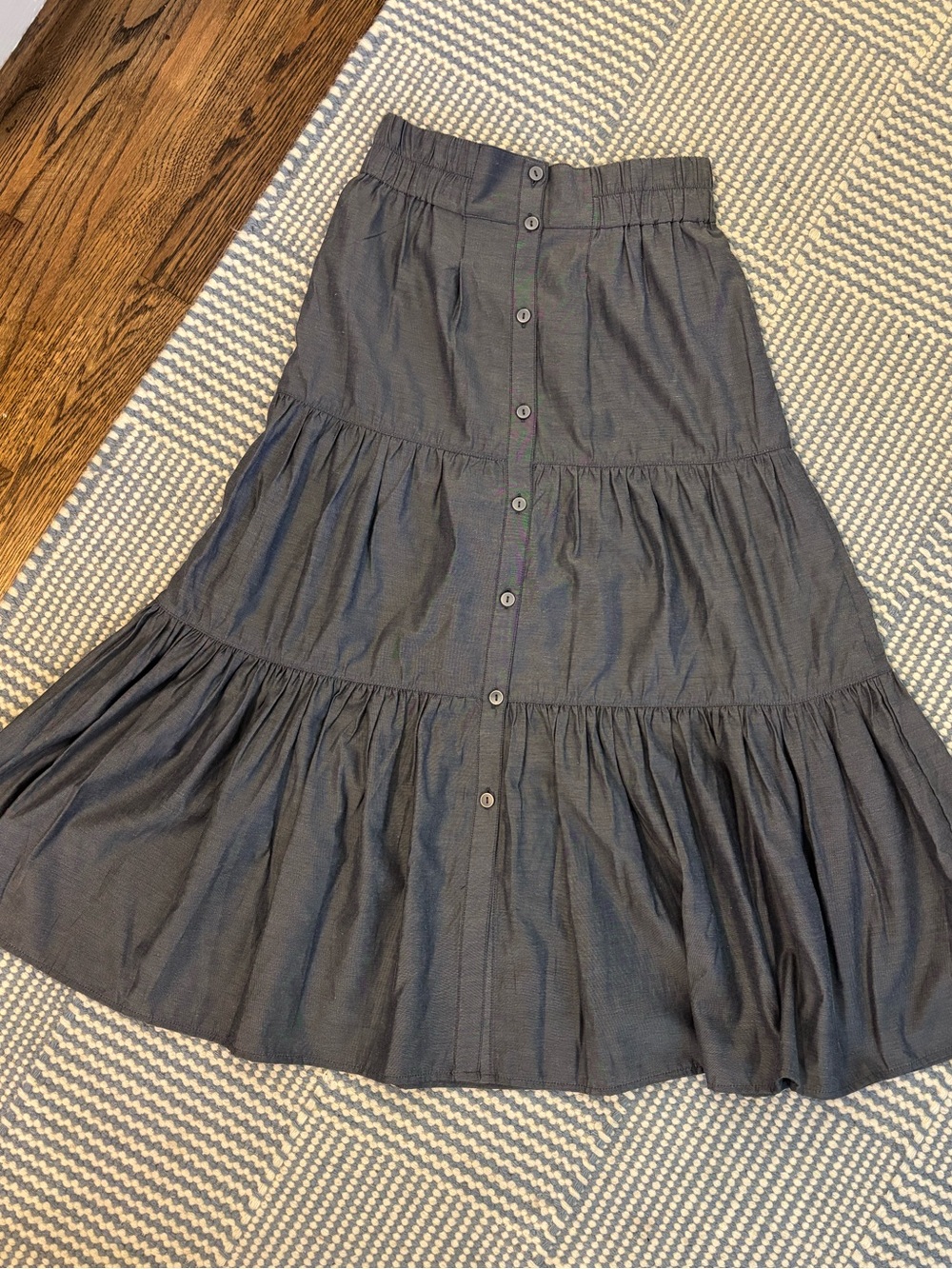 Brochu walker tiered chambray skirt